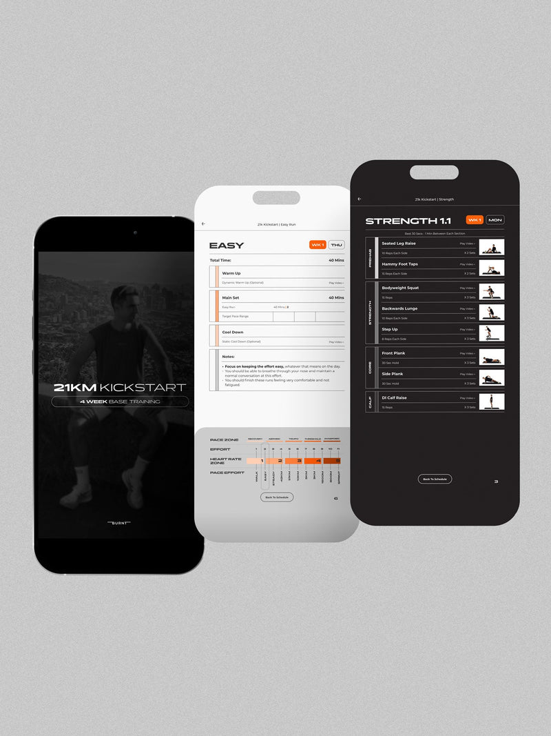Half Marathon Kickstart | 4 - Week Base Training Run Plan - Burnt Studios® - Premium Activewear