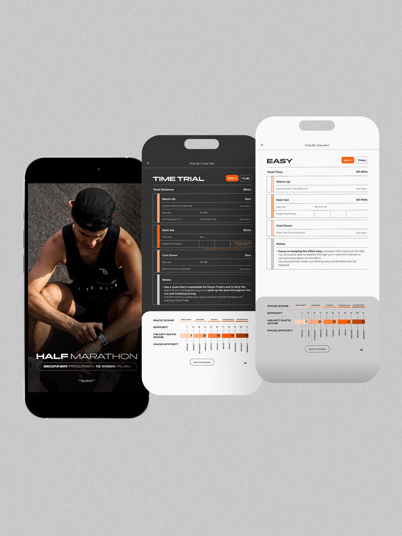 Half Marathon Program | Run Your FIRST 21km (Beginner) - Burnt Studios® - Premium Activewear